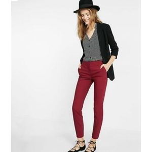 Express Cranberry Mid-Rise Columnist Ankle Pant
